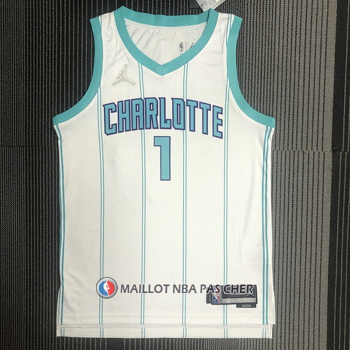 Maillot Charlotte Hornets Lamelo Ball NO 1 Association 2022-23 Blanc